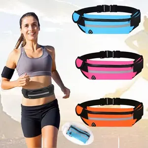 Reflective Running Waist Bag with Adjustable Belt & Zipper Pocket Durable Sleek Design for Running Jogging Cycling & Fitness Expandable Water Resistant Pouch for Essentials Multiple Colors