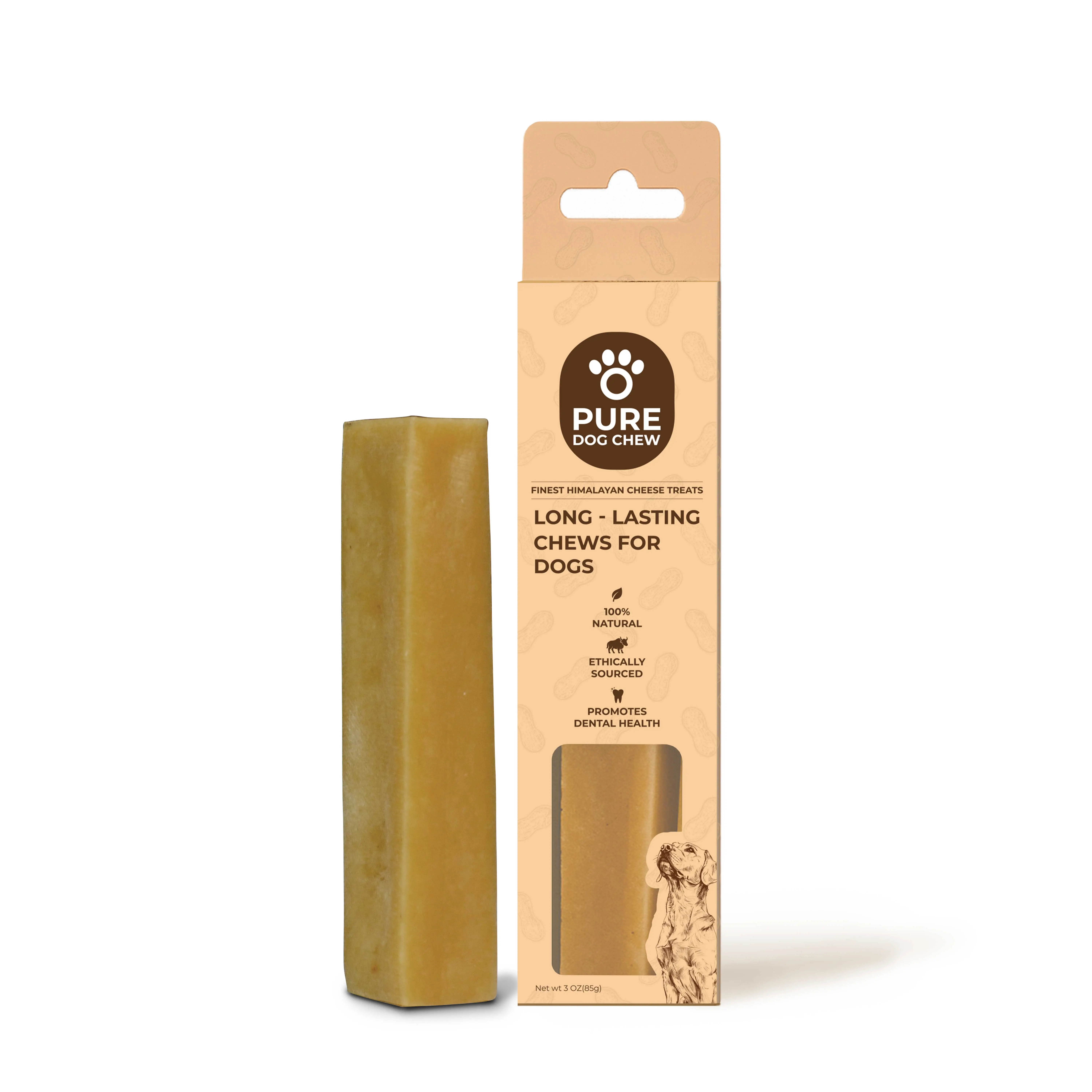 Pure Dog Chew Himalayan Yak Milk Dog Chew Treats, 3 oz Handmade Peanut Butter Flavor - High-Protein, Rawhide-Free, All-Natural for Long-Lasting Chewing & Training (Father's Day Gift Idea) Remedy Chews