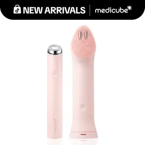 [NEW] [medicube] Booster Facial Cleansing Device - Pink / Beige ㅣMini Booster Pro Plus + Booster Facial Cleansing Device HeadㅣK-beauty Facial Device for deep gentle cleansing, visible skin definition care & enhanced skincare absorption