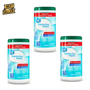 (Combo 3 Pack x 75 Count) Great Value Disinfecting Wipes, Multi Surface, Fresh Scent
