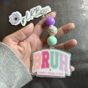 BRUH Formerly Known as Mom Keychain ~ Zipper Pull ~ Bag Tag ~ Gifts for Mom ~ Beaded Keychain