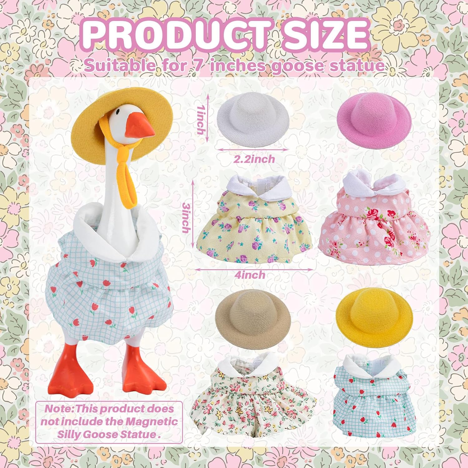 4PCS 7-inch Desktop Goose Outfits: Dresses With Matching Adjustable Felt Hats Lightweight Changing Clothes Designed Specifically for Desktop Goose, Perfect Accessories for Desktop Decoration