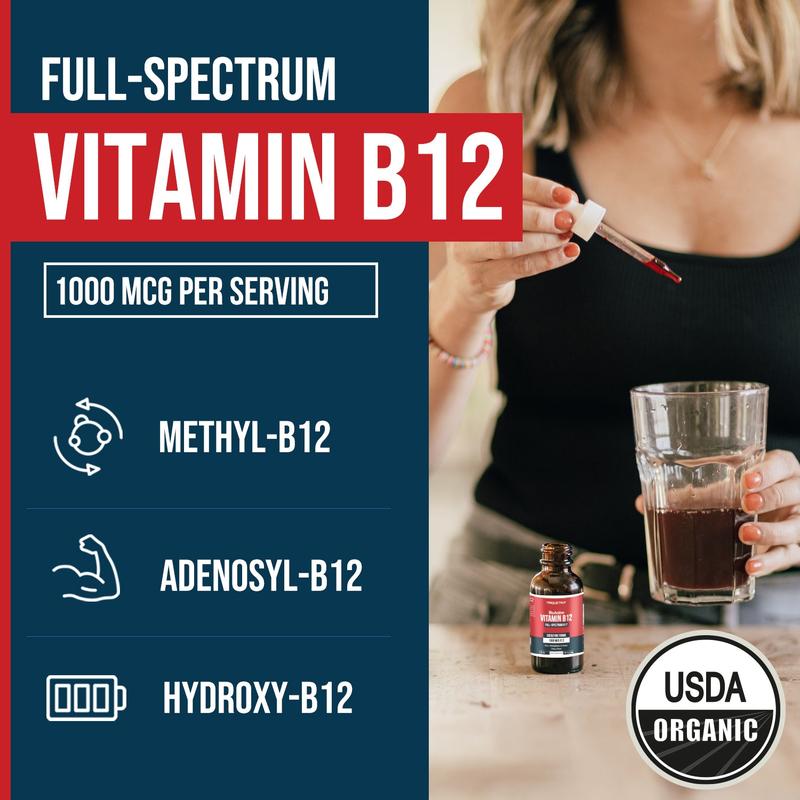 BioActive B12 1000 mcg - 3 Forms + Methylfolate | Sublingual, Cherry Flavor, Organic, Vegan (180 Servings) Healthcare Vitamin Fitness Edible