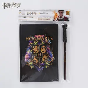 1 Pcs Harry Potter Hogwarts Officially Licensed Travel Diary Notebook Journal and Pen Set Wizarding World Stationery Gift for Students Holidays Christmas Thanksgiving Halloween Home Office School Supplies Magical Souvenir for Fans