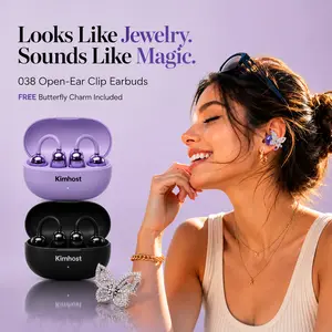 Premium Clip-On Earbuds for Women, Cute Leather-Style Fashion Headphones, Open Ear Comfortable Fit, Bluetooth 6.0, Lightweight Sport & Travel Earbuds, Perfect Aesthetic Gift for Girls