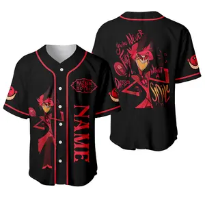 Hazbin Custom Hotel Baseball Jersey, Hazbin Hotel Alastor Jersey, Angel Dust Jersey, Charlie Hazbin Hotel Jersey, Cherri Bomb Jersey