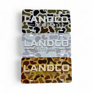 LANDCO Outdoors Camo License Plates - 3 Custom Patterns Aluminum 6"x12" - Original, Coastal and Duck Camos!