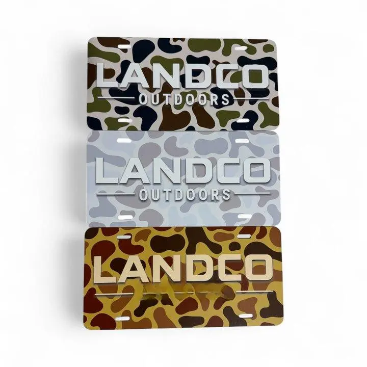 LANDCO Outdoors Camo License Plates - Aluminum 6"x12" .. Stand Out With Our Custom Camo