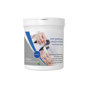 Pet Dental Finger Wipes - Oral Care Finger Sleeves for Dogs: Eliminates Bad Breath, Tartar, and Yellowing Teeth