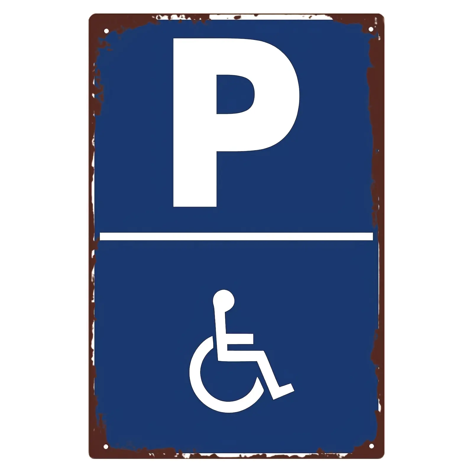 Handicap Parking Sign - 8x12" Metal No-Parking Notice with Drill Holes for Easy Mounting, Available in Sky Blue, Ginger, Mixed, White, Pink, Black