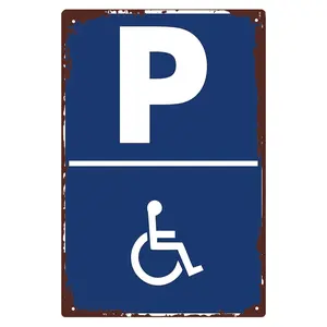 Handicap Parking Sign - 8x12" Metal No-Parking Notice with Drill Holes for Easy Mounting, Available in Sky Blue, Ginger, Mixed, White, Pink, Black