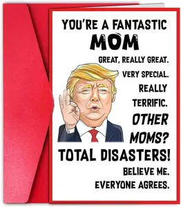 Mother's Day Gift You're A Fantastic Mom - Mothers Day Gift Card, Unique and Funny Card for Mom with Envelope - Gift from Husband Son Daughter, Greeting Card for Birthday, Mother's Day