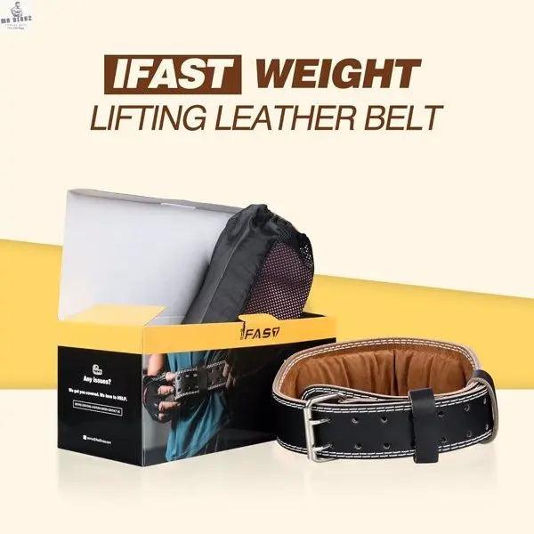 Leather Weight Lifting Belt for Men and Women with 4 inch Padded Lumbar Support