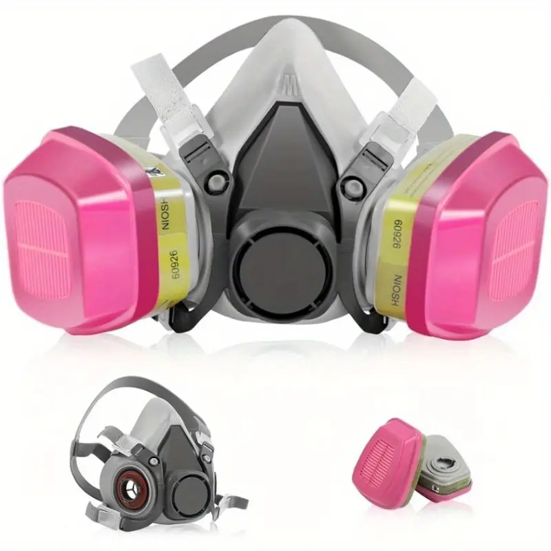 Half Facepiece Reusable Respirator Mask with 60926 Filters, Anti-Gases & Dust Protection, Ideal for Painting, Sanding, Spraying, Woodworking, DIY, Dustproof Gasproof Mask, Protective Mask, Dustproof Safety Mask, Safety Equipment