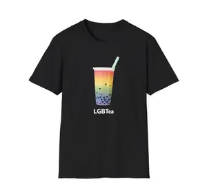 LGBTea Bubble Tea Shirt – Funny LGBTQ+ Pride Graphic Tee with Rainbow Boba Cup, Kawaii Gay Pun Shirt, Queer Gift for Boba Lovers, Unisex Fit, Funny Pride Meme, Gay Pride Shirt