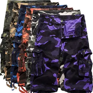 Fashion Plus Size Men's Loose Fit Multicolor Camouflage Shorts 5/8 Length Casual Beach Shorts