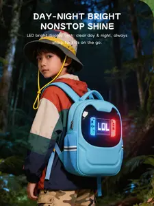 LOY C7 LED Backpack, Cute Smart School Bag with DIY LED Display, Night Safety Travel Backpack