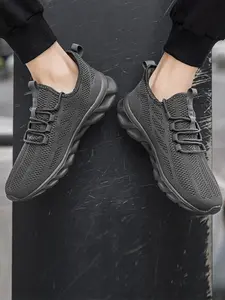 Men's Mesh Breathable Lightweight Sneakers, Casual Comfortable Sports Running Shoes, Male All-match Round Toe Shoes for Daily Wear