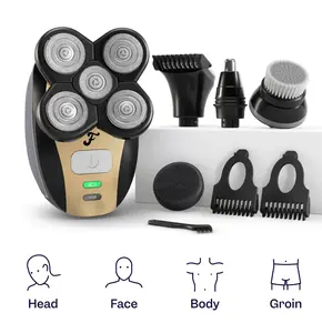 FREEBIRD FlexSeries Electric Head Shaver for Men, 5-in-1 Waterproof Grooming Kit with ScalpSafe Technology, Cordless & Rechargeable, Ideal Gift for Him, Men's Stuff, Gifts For Him