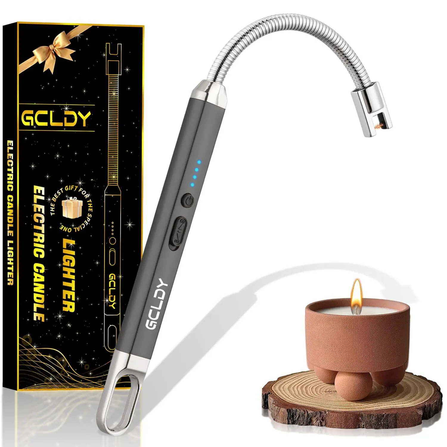 Gcldy Electric Candle Lighter - Valentines Day Gifts for Her/Him Women/Mens Valentines Gifts USB Arc Rechargeable Windproof Long Lighter for Candle Birthday Gift for Women Men Mom Wife Sister