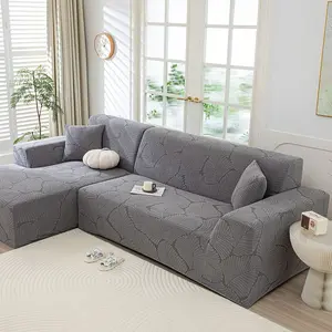 1pc modern jacquard elastic stretch sofa cover, pet-friendly, fits 1-4 seat and sectional sofas, furniture protection and home decor.