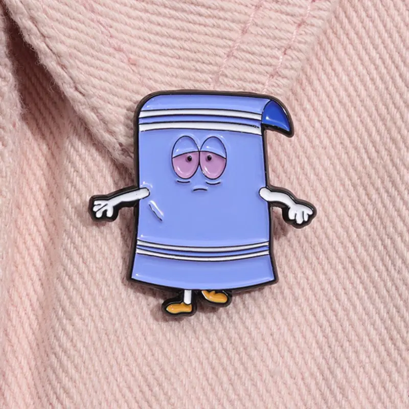 Cartoon Toilet Paper Roll Character Brooch, Lapel Brooch, Cute Cartoon Design Alloy Badge Hat Pins for Backpack & Clothes & Hat Decor, Fashion Accessories for Men & Women
