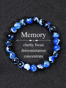 Blue Fire Agate Bracelet, Spiritual Healing Crystal, Memory Enhancement, Clear Mind and Focus, Handmade Protection Jewelry, Perfect Gift for Her/him