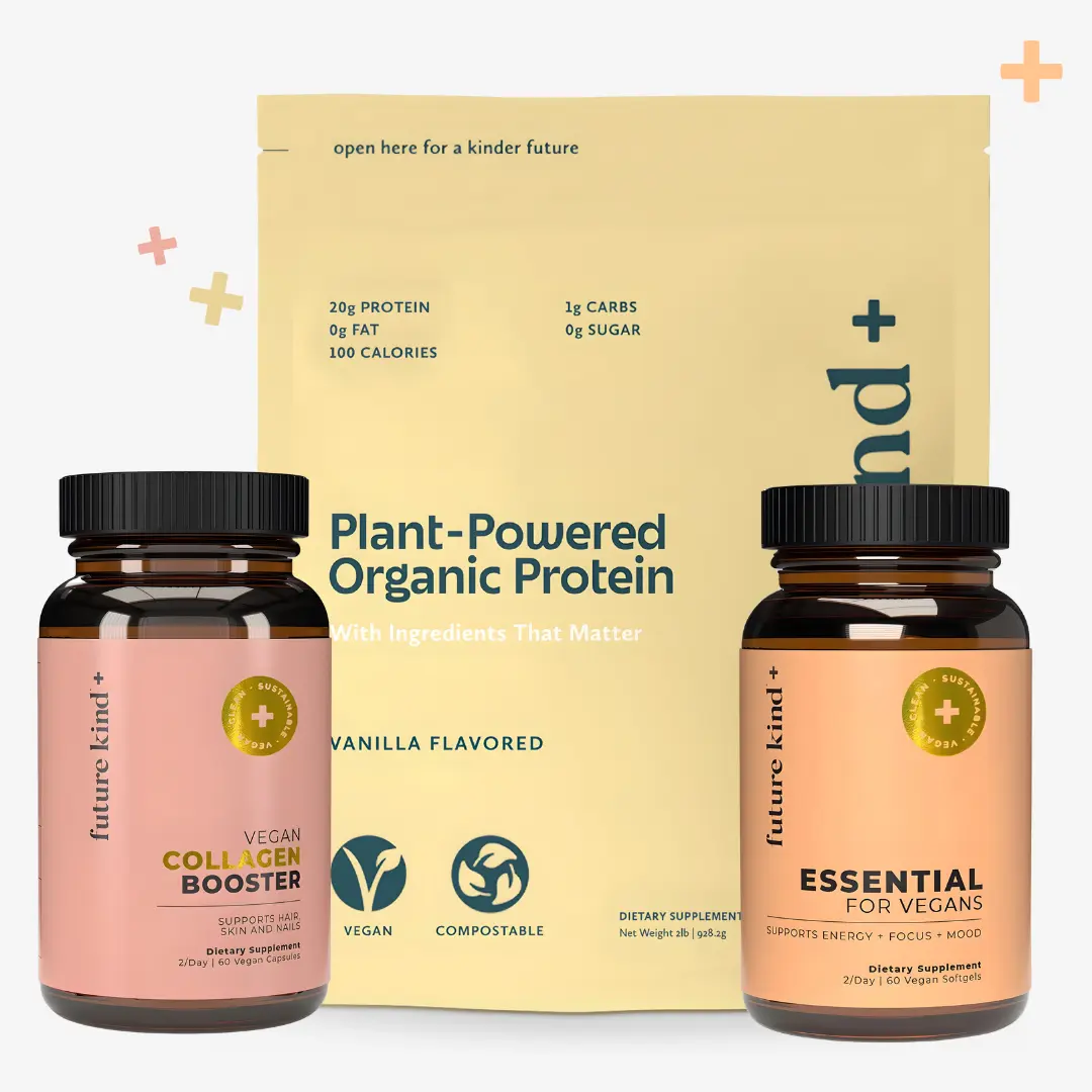 Vegan Plant-Based Organic Collagen Protein Supplement Bundle - Energy, Glow Support for Skin Health