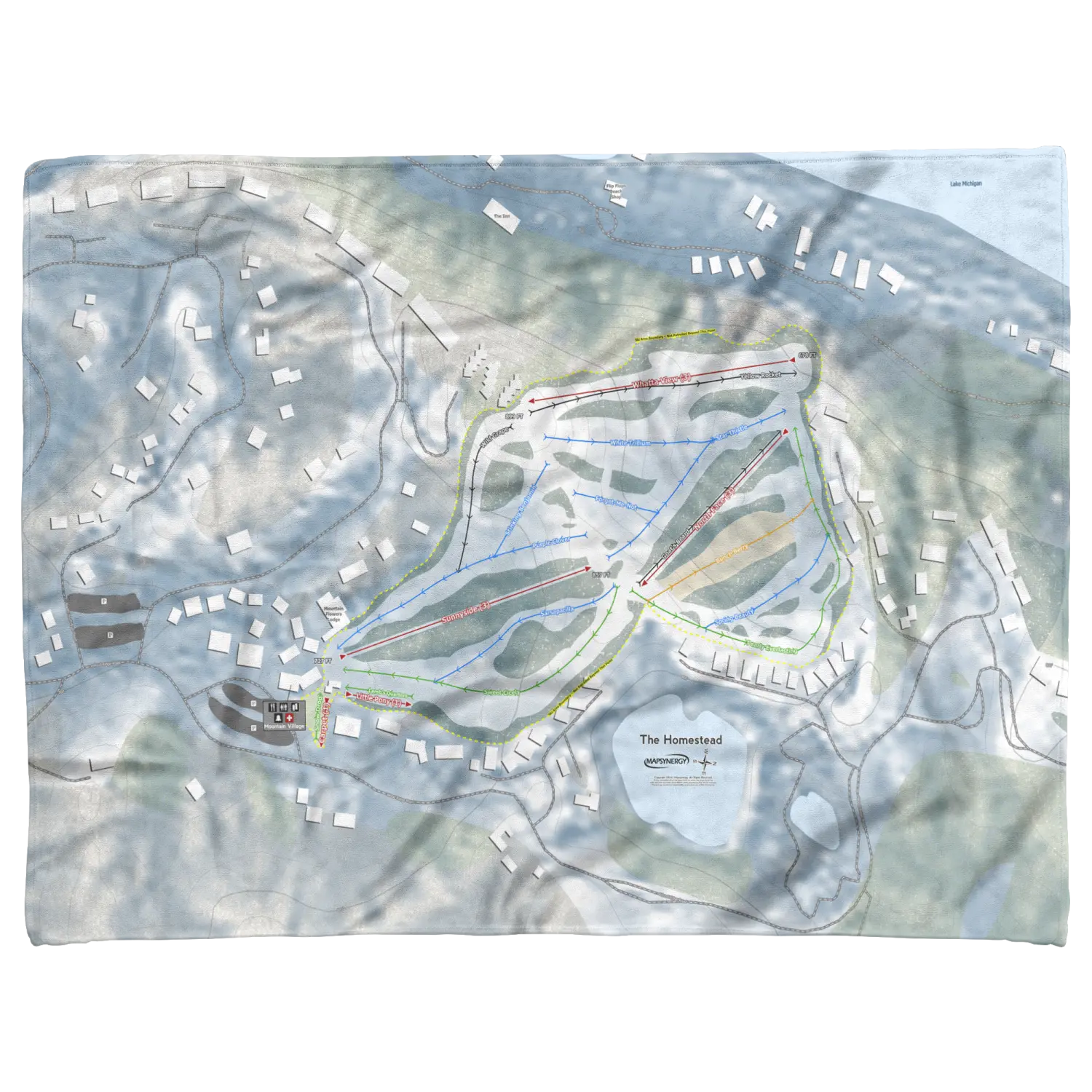 The Homestead, Michigan Ski Resort Map Blanket