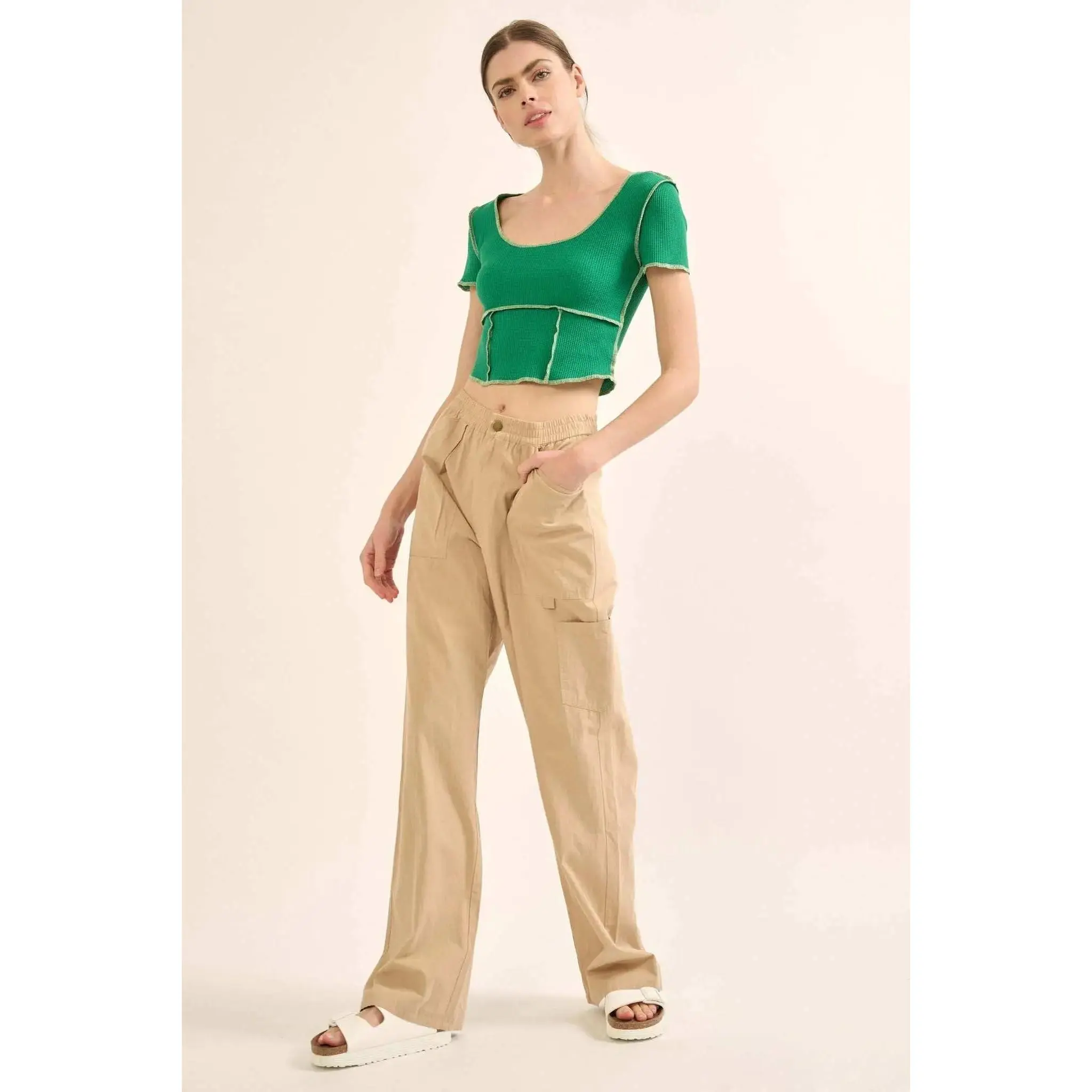 Walk Tall Straight-Leg Cotton Twill Cargo Pants