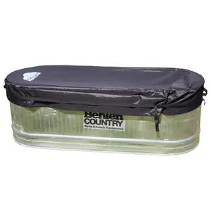 2 X 2 X 6 Galvanized Stock Tank Cover for Cold Plunge Ice Bath Therapy Drawstring