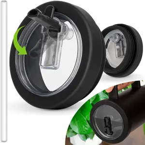 Replacement Lid for Stanley Cup Accessories, Black Leak-Proof Reusable Insulated Mug Cover, Compatible with 40oz Cups