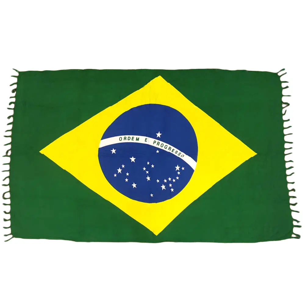 BRAZILIAN 🇧🇷 FLAG CANGA - Green, Yellow, Blue And White - Brazilian Beach Towel (Sarong/Pareo)