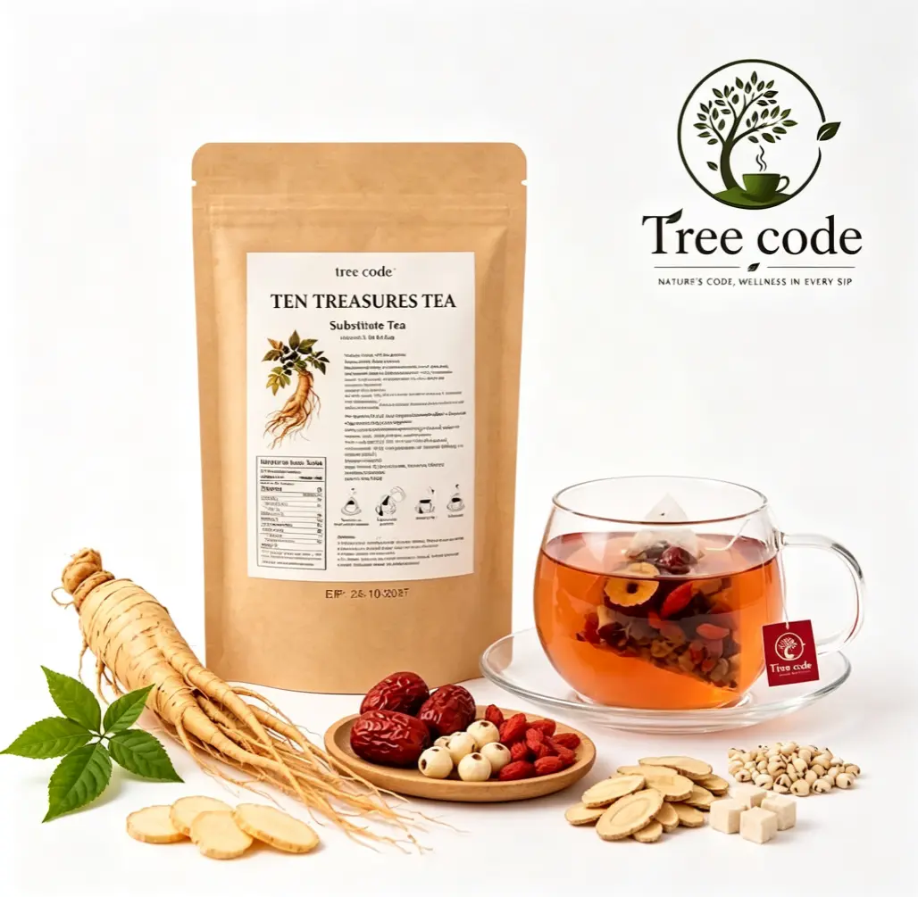 Treecode Liver & Kidney Support Tea Bags, Herbal Cleanse Tea with Ginseng & Maca Root, Daily Wellness Tea for Morning Refreshment, Sugar-free Loose Leaf, Support for Adults' Dry Eyes, Herbal Tea Bags