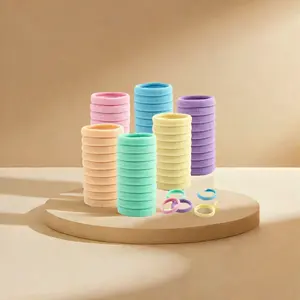 No Damage Hair Ties 100 Pack - Thick Seamless Cotton for Women & Teens | Gym Yoga Hairbands & Daily Use | TikTok Viral Hair Hack