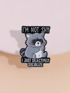 Introvert Bear Badge, High-Cool Humorous Design, 'i'm Not Shy I Just Selectively Socialize' Charm, Office ID Card Holder Accessory