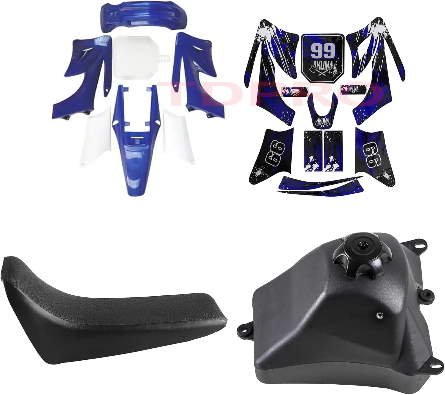 Blue Fairing Plastics Body Fender and Graphics Kit & Seat & Fuel Tank For Apollo Orion 110cc 125cc 150cc 140cc 160cc 200cc 250cc Motorcycle Dirt Pit Bike Motocross
