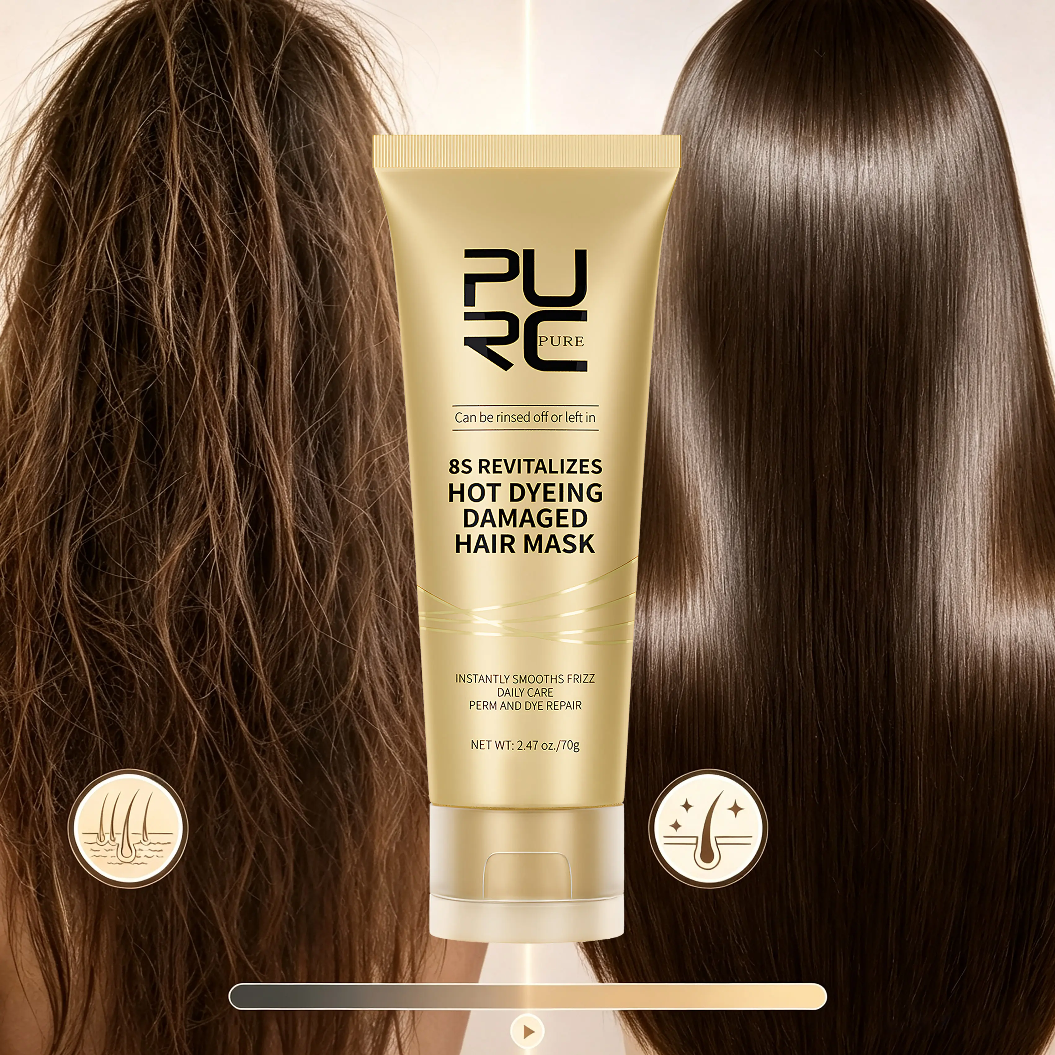 8 Seconds Hair Mask Keratin Cream Smoothing Straightenig Soft Repair Damaged Frizz Hair Care Product Haircare Daily Heat Protectant