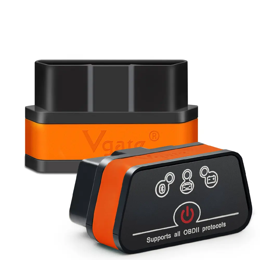 Vgate iCar2 ELM327 Bluetooth OBD2 Car Diagnostic Scanner - OBD2 Support, Accurate Reading, Post 1996 Cars Fit, 2.36 x 3.15 Inches Compact Plug-In, Discreet Tool with Fault Code Reading, Real-Time Data Logging, Customizable Gauges