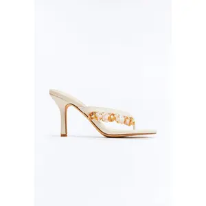 Puka Shell Thong Heels - Cream