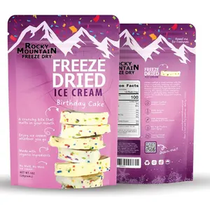 Freeze Dried Ice Cream - Birthday Cake Ice Cream That Doesn’t Melt - Crunchy Creamy Snack with Clean Ingredients - Shelf Stable - Rocky Mountain Freeze Dry (1 OZ, Birthday Cake)