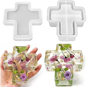 2Pcs Cross Box Silicone Mold, Jar Storage Silicone Mold for Resin, Clay, Gypsum Casting - Home Improvement.