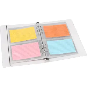 3 x 5 Index Card Holder 120 Card Sleeves Holds 240 Pieces Cards Organizer Pouches Book Binder for Note Study and Recipe