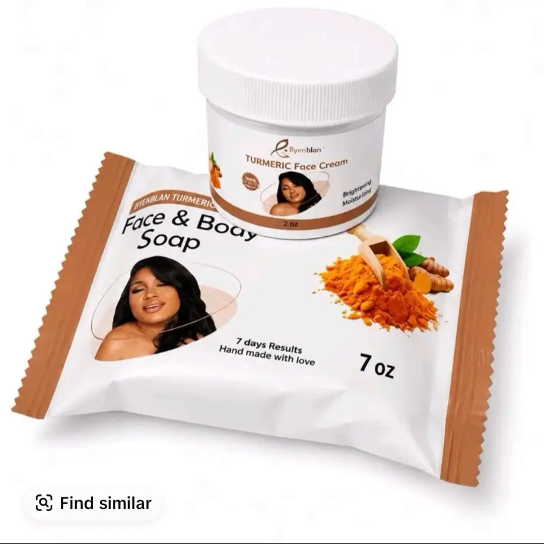 Byenblan Miniset Turmeric Face Cream 2oz, Soap 7oz