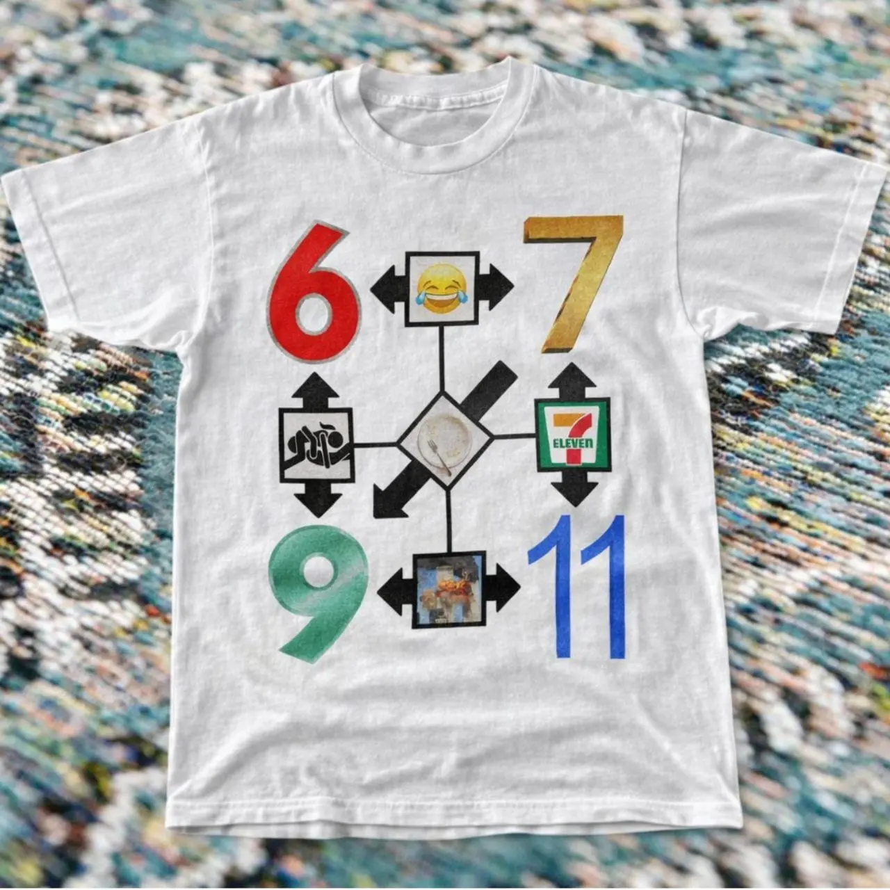 Funny Meme Chart 6 7 9 11 Graphic T-shirt And Baby Tee | Weird Internet Humorous Sarcastic Shirt, Irony Shitpost Aesthetic Top, Trendy Y2K Edgy Streetwear Clothing, Quirky Friendship Gift