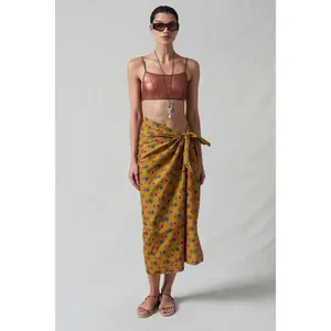 Sunflower Printed Sarong Mustard