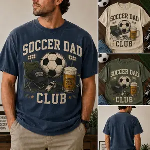 2026 Soccer Dad Club Shirt Funny Father’s Day Gift for Dad Vintage Football Fan Tee