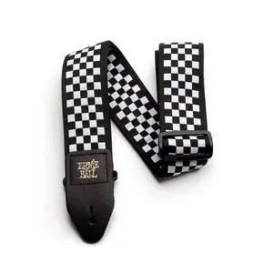 Ernie Ball Classic Jacquard Guitar Strap/Bass Strap - Black and White Checkers