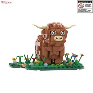 Highland Cattle Building Block Toy Compatible with Lego Small Pieces, Educational Playset for Kids, Durable & Safe Design