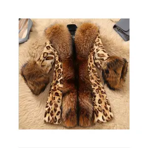 Women's Winter Warm Full-Length or Mid-Thoracic (Medium-Length) Leopard Print Coat - Elegant Outer Winter Jacket, Machine Washable for Parties, Prom, Weddings & Daily Outfits - Non-Stretch Textured Outerwear